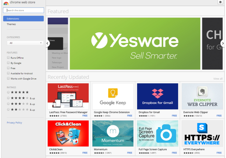 google chrome webstore